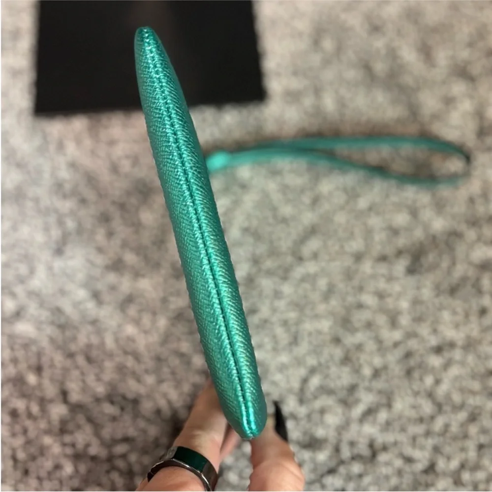 Coach Teal Wristlet Clutch
